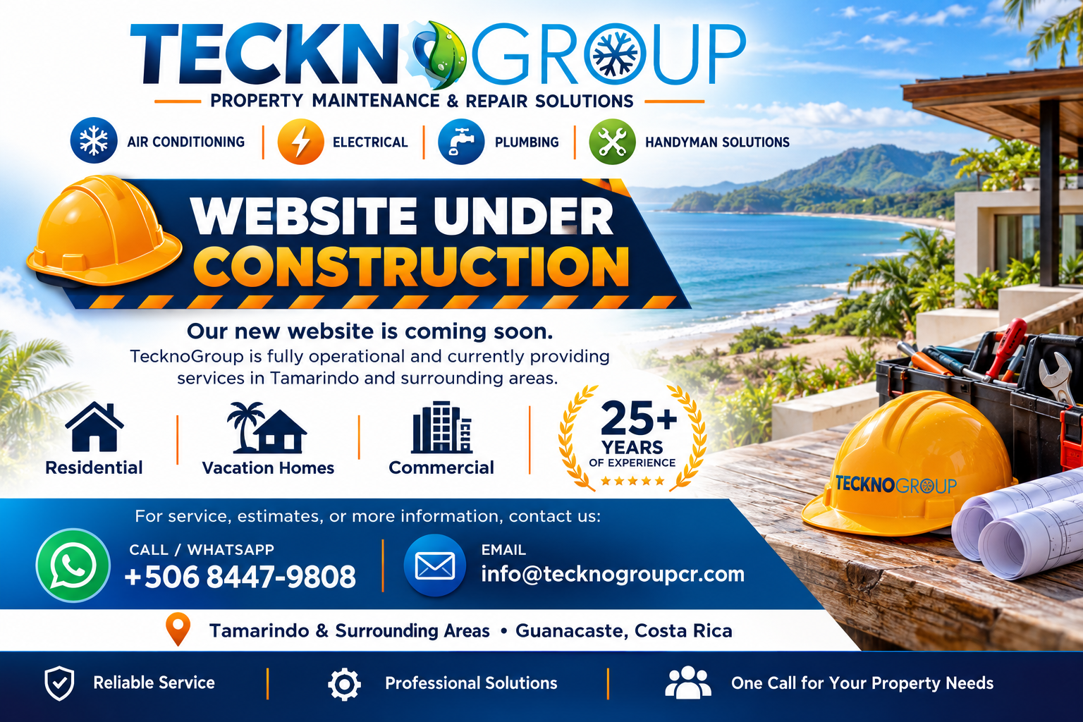 TecknoGroup property maintenance, air conditioning, electrical, plumbing and handyman services in Tamarindo, Costa Rica